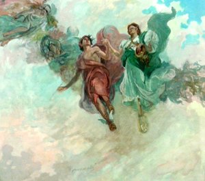 Dekorationsprojekt, Studie für die Decke von Henrique Bernardelli